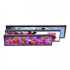 KER factory cutomized  Lcd Advertising Shelf Display Video Strip Stretched LCD Display